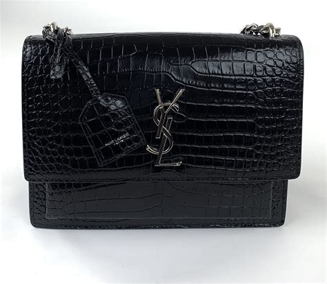 black ysl sunset bag|YSL sunset bag crocodile.